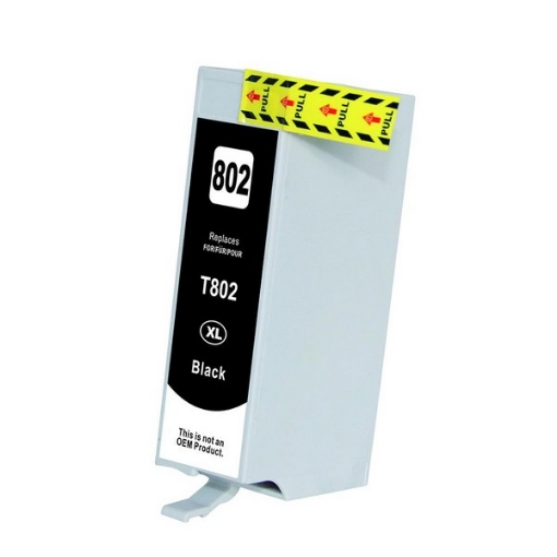 Picture of Compatible T802xl120 (Epson 802XL) Ultra High Yield Black Inkjet Cartridge (2600 Yield)