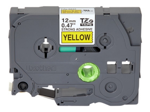 Picture of Compatible TZe-631 (TZ-631) Black on Yellow Label Tape (1/2"x26' yield)